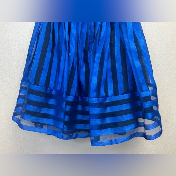 Betsey Johnson Size 6 Vibrant Blue Satin Dress Fit & Flare 80s 90s Hoco Prom - Picture 12 of 13